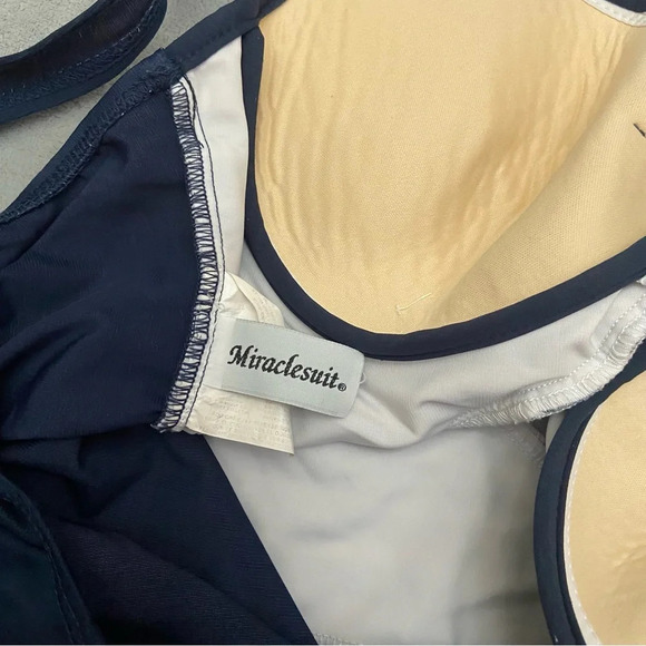 Navy and White Striped Women's Swimsuit - Picture 10 of 12